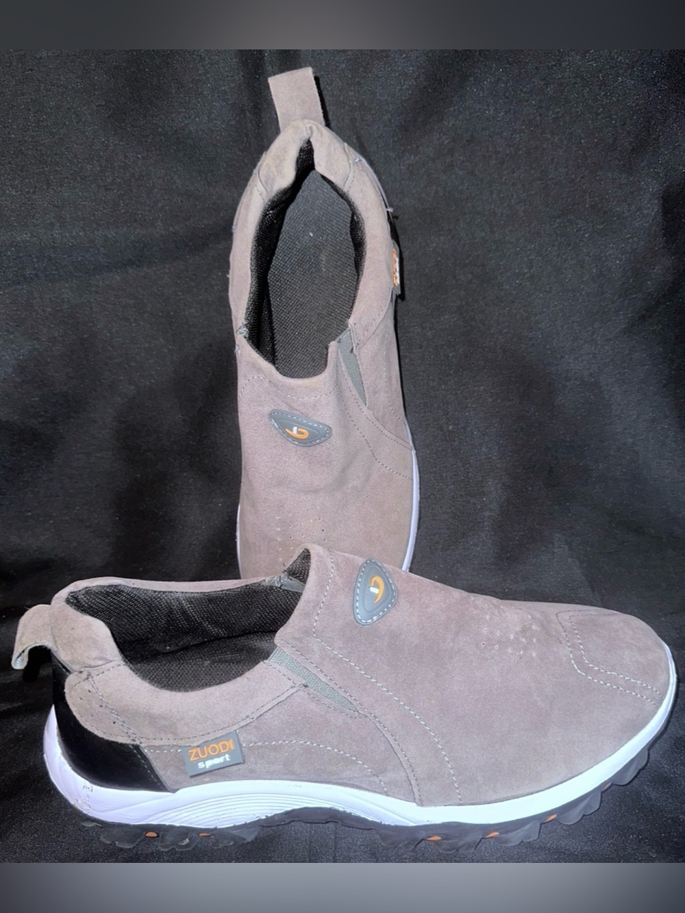#S-1112 Gray Slip-On Suede Loafers for Men